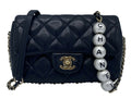Chanel 2020 My Precious Pearls Black Lambskin Quilted Small Flap Bag GHW