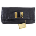 Louis Vuitton Black Leather Monogram Embroidered Limelight Altair Clutch