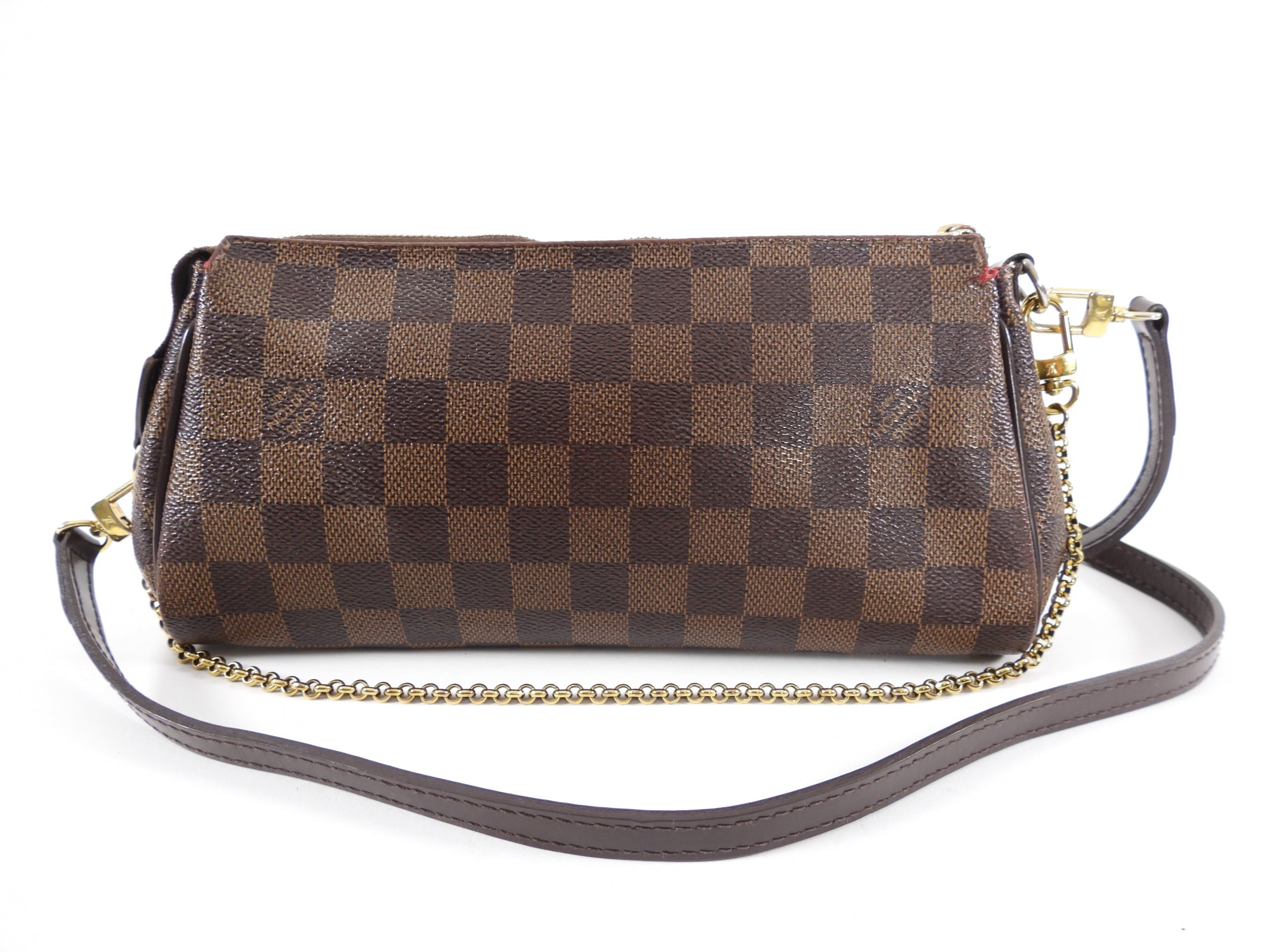 Louis Vuitton Damier Ebene Eva Clutch / Crossbody 2-way Bag