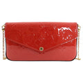 Louis Vuitton Cherry Red Vernis Felicie Pouch Pochette Bag