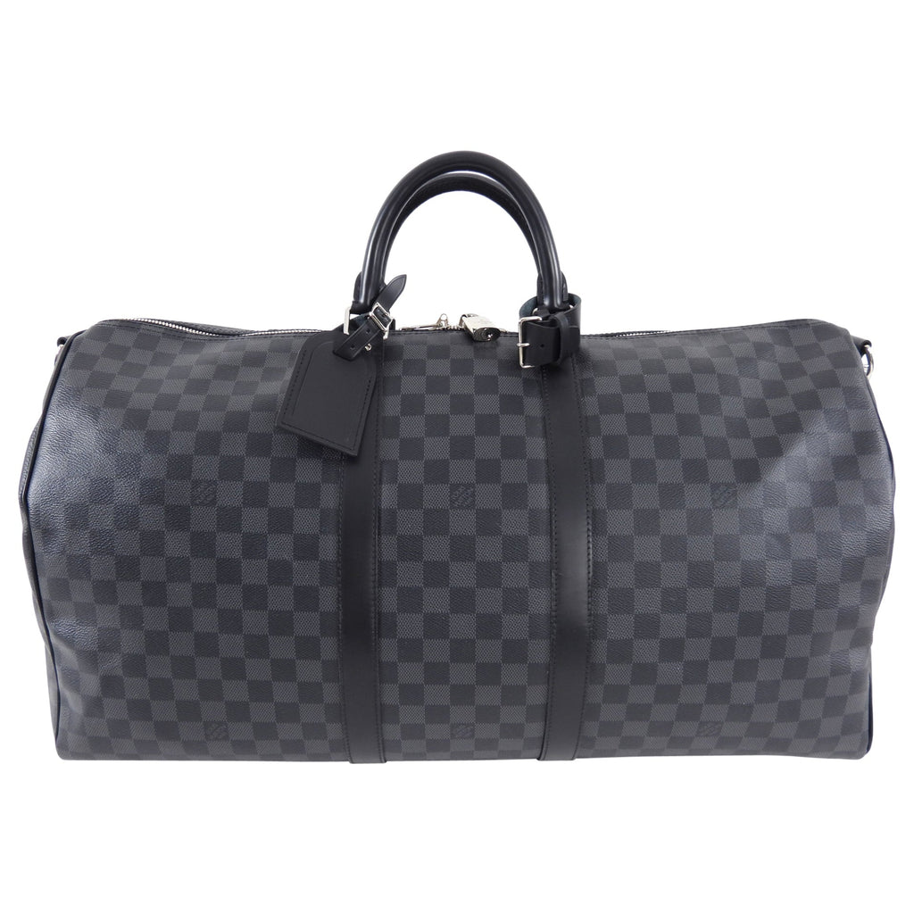Louis Vuitton Damier Graphite Keepall Bandouliere 55 Travel Duffle Bag