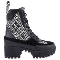 Louis Vuitton Black and White 1854 Brocade Laureate Platform Desert Boot - 36