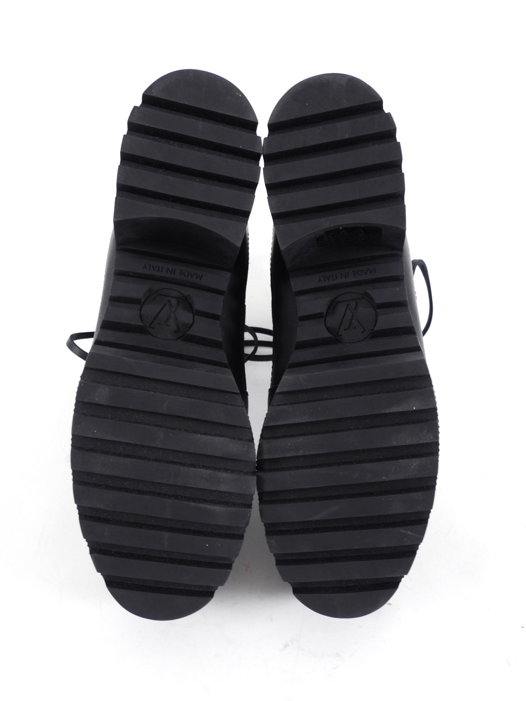 Louis Vuitton Black and White 1854 Brocade Laureate Platform Desert Boot - 36
