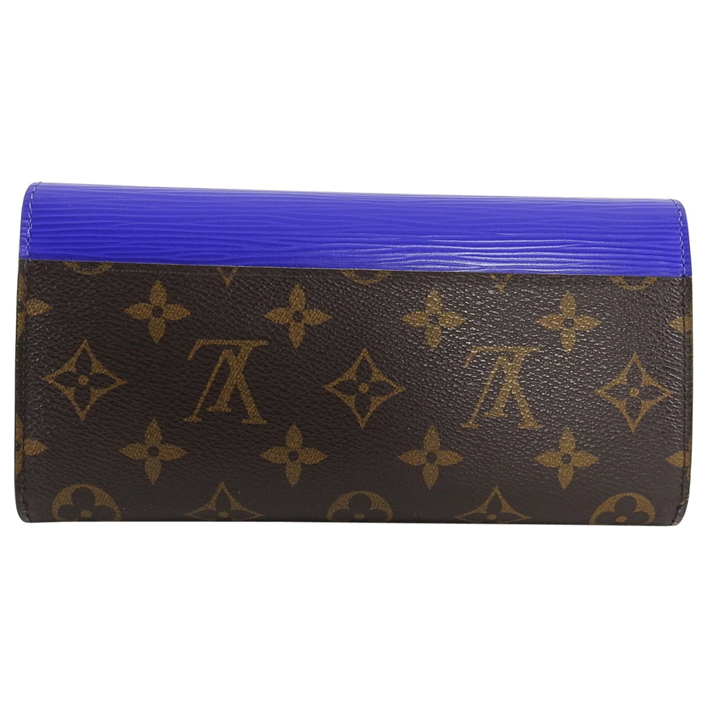 Louis Vuitton Mary Lou Epi Blue and Monogram Trifold Wallet