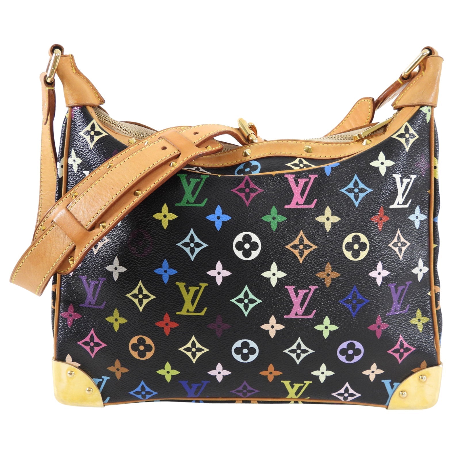 Louis Vuitton Vintage 2004 Black Multicolore Boulogne Shoulder Bag