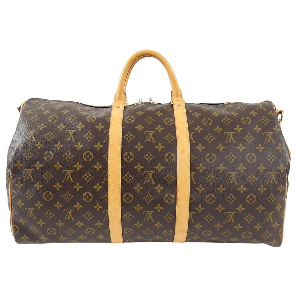 Louis Vuitton Monogram Canvas Keepall Bandouliere 55 Travel Duffle Bag