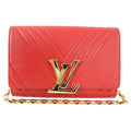 Louis Vuitton Red Leather Airy V Pochette Louise Chain Strap Bag