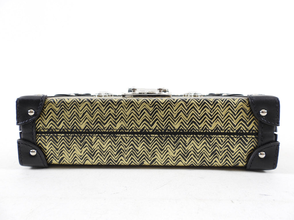 Louis Vuitton Limited Edition Gold Epi Chevron Printed Petite Malle Bag