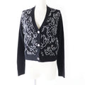 Chanel Cashmere igan COCO Button Black White