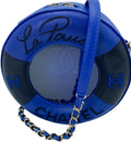 CHANEL 19C LA PAUSA COCO LIFESAVER MINAUDIÈRE BAG BLUE & BLACK WITH CHAMPAGNE GOLD HARDWARE