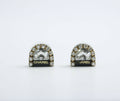 Chanel Vintage 00A Rhinestone Ring Shape Stud Earrings