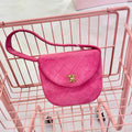 Chanel pink suede handbag