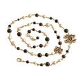 Chanel CC Enamel Faux Pearl & Black Beads Baroque Sautoir Necklace
