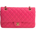 Chanel Lambskin Fuchsia Quilted Medium Classic Double Flap Bag