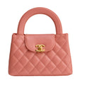 Chanel Nano Kelly Shiny Aged Calfskin Quilted Coral Pink Bag