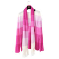 Chanel 05C Pink Cashmere Striped V Neck Sweater and Scarf Set