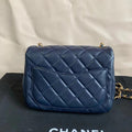 Chanel Classic Flap Black Quilted Leather Small Handbag Gold Chain
