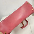 Chanel Coco Handle Bag Pink Quilted Leather with Burgundy Handle and Gold-Tone Hardware