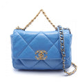 Chanel 19 Matelasse Lambskin Light Blue Chain Shoulder Bag 2WAY