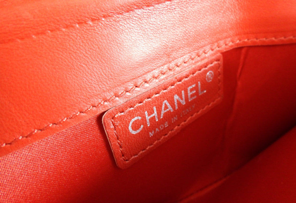 Chanel Red Lambskin Quilted Leather East West Accordion Wallet on Chain Bag