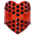 Louis Vuitton Red Acrylic Resin Crystal Studded Heart Cuff Bracelet