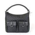 Gucci GG Abbey Hobo Bag Purse W/D Ring,Black Nylon 293581