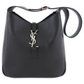 Saint Laurent Black Grained Leather Le 5 À 7 Supple Small Shoulder Hobo Bag