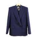 Saint Laurent AW2023 Navy Pinstripe Shoulder Pad Blazer - L / 10