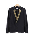 Saint Laurent Black Blazer with Gold Metallic Embroidery - 6