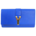 YSL Saint Laurent Electric Blue Classic Y Ligne Clutch Bag