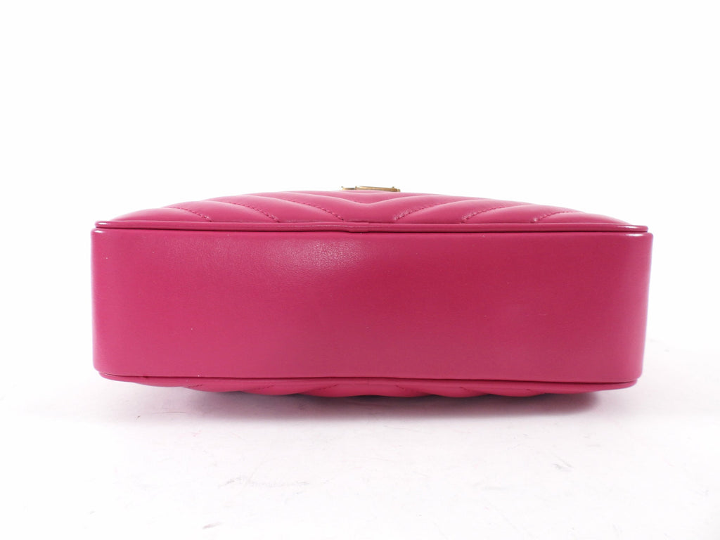 Saint Laurent Cherry Pink Medium Lou Monogram Quilted Camera Bag