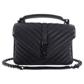 Saint Laurent College Medium Logo Chain Bag All Black