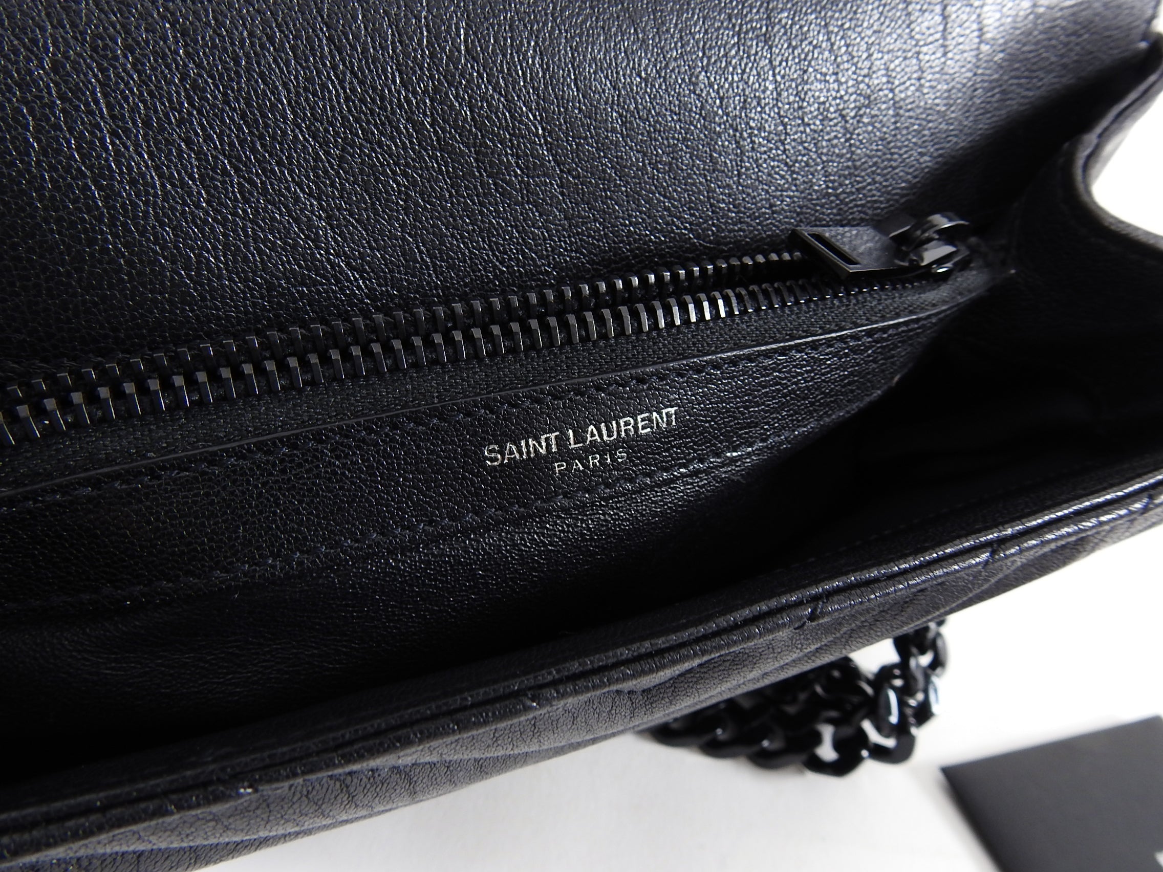 Saint Laurent College Medium Logo Chain Bag All Black