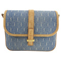Saint Laurent Denim Monogram Suede Crossbody Bag