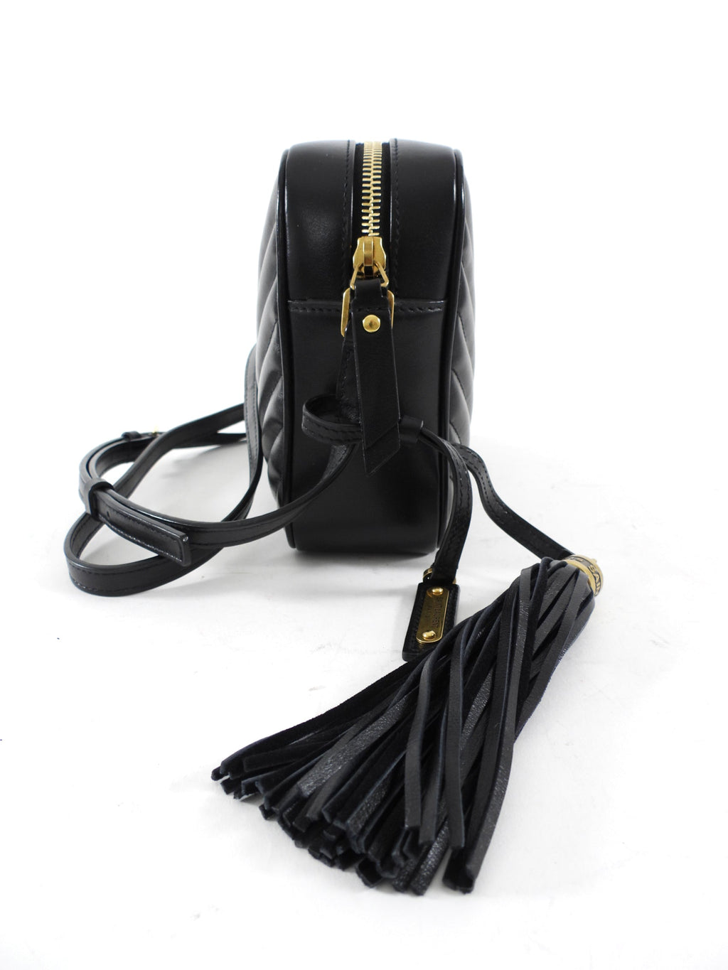 Saint Laurent Black Medium Lou Monogram Quilted Camera Bag