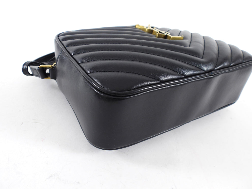 Saint Laurent Black Medium Lou Monogram Quilted Camera Bag