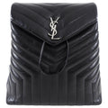 Saint Laurent Black Leather Lou Lou Quilted Backpack