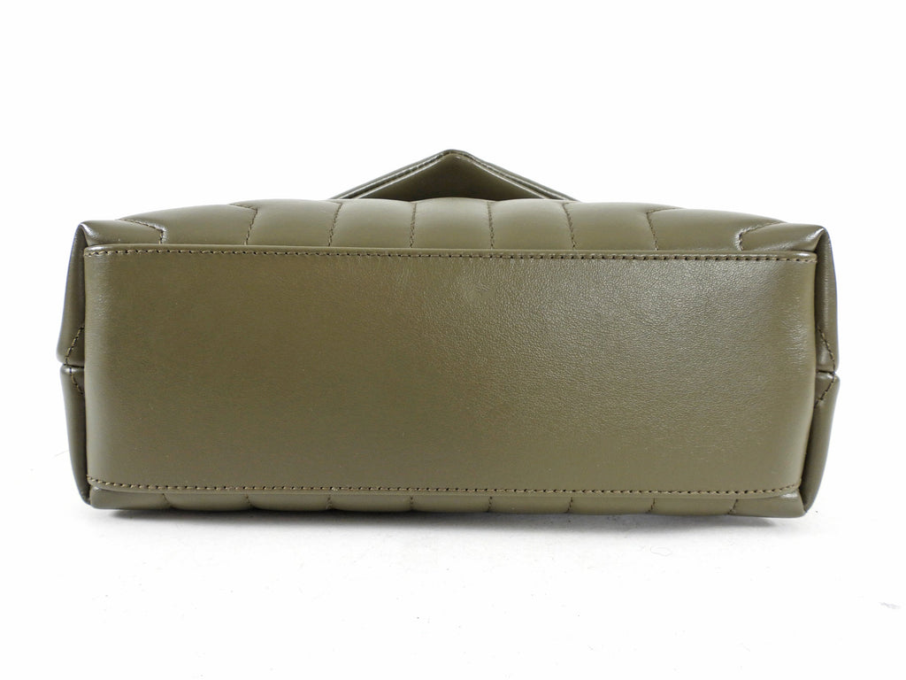 Saint Laurent Olive Green Small Lou Lou Shoulder Bag