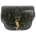Saint Laurent Green Python Small Kaia Crossbody Bag