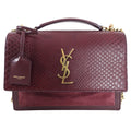 Saint Laurent Burgundy Exotic Medium Sunset Bag
