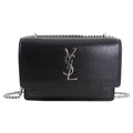 Saint Laurent Black Leather Mini Sunset Crossbody Bag