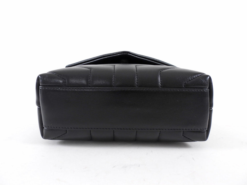 Saint Laurent Black Leather Toy Lou Lou Monogram Quilted Crossbody Bag