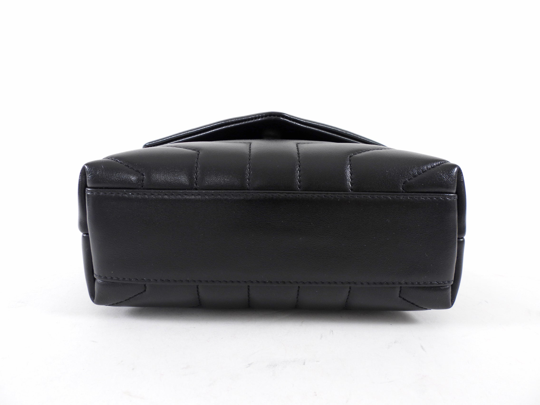 Saint Laurent Black Leather Toy Lou Lou Monogram Quilted Crossbody Bag