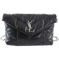 Saint Laurent Black Quilt Leather Toy Puffer Bag