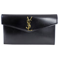 Saint Laurent Black Smooth Leather Uptown Clutch