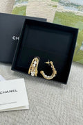 Chanel 23P gold pearl earrings