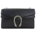 Gucci Black Leather Medium Crystal Dionysus Chain Bag