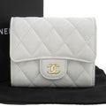 Chanel Caviar Skin Trifold Wallet White