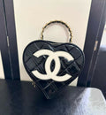 Chanel 1995 Vintage Black Heart Vanity Bag