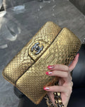 Chanel gold snakeskin big mini